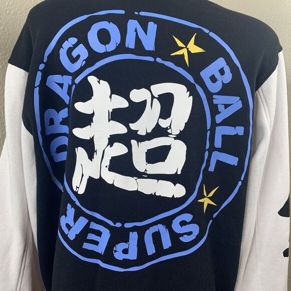 Dragonball Z Vegeta Mens Sz S Varsity Snap Button Black White Anime Jacket Coat - Picture 5 of 9